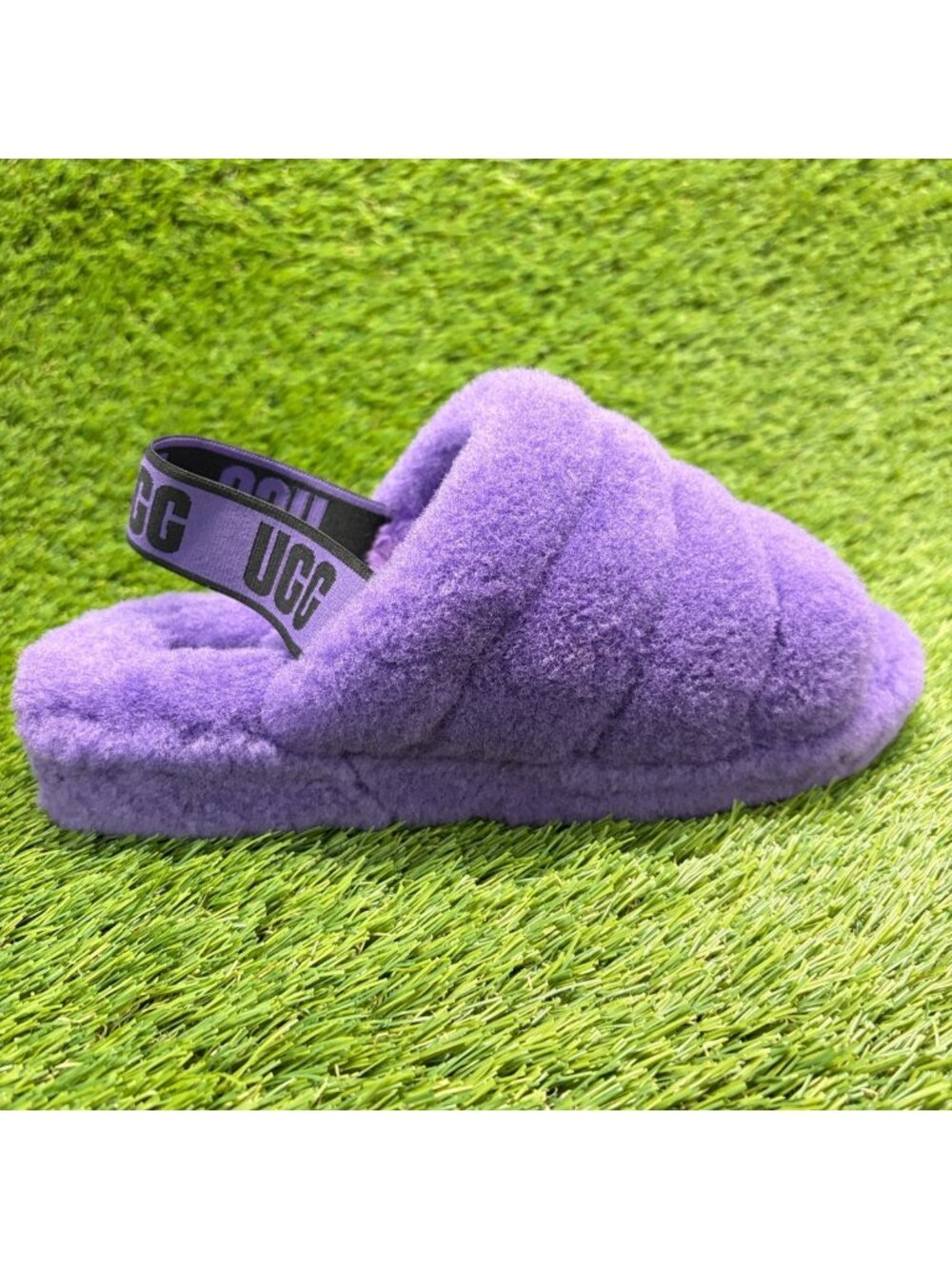 UGG Fluff Yeah Womens Size 9 Purple Casual Slingback Slip-On Slide Slippers